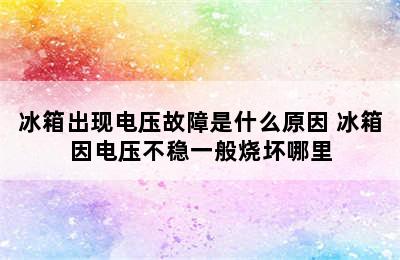 冰箱出现电压故障是什么原因 冰箱因电压不稳一般烧坏哪里